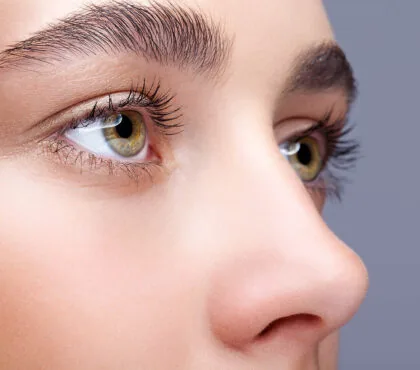 Closeup shot of female face makeup